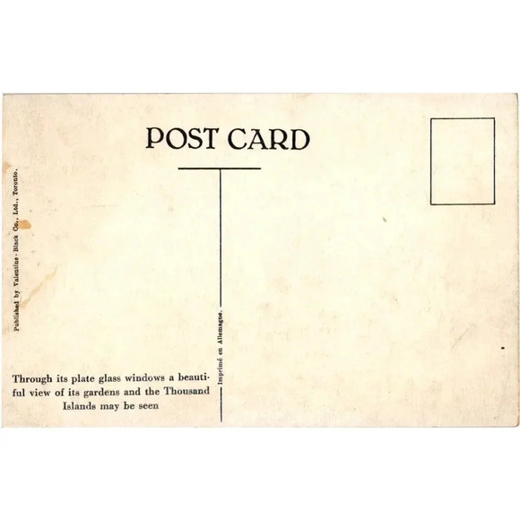 The Porch Dining Room of Blinkbonnie-On St. Lawrence Gananoque Canada Postcard - Picture 2 of 2